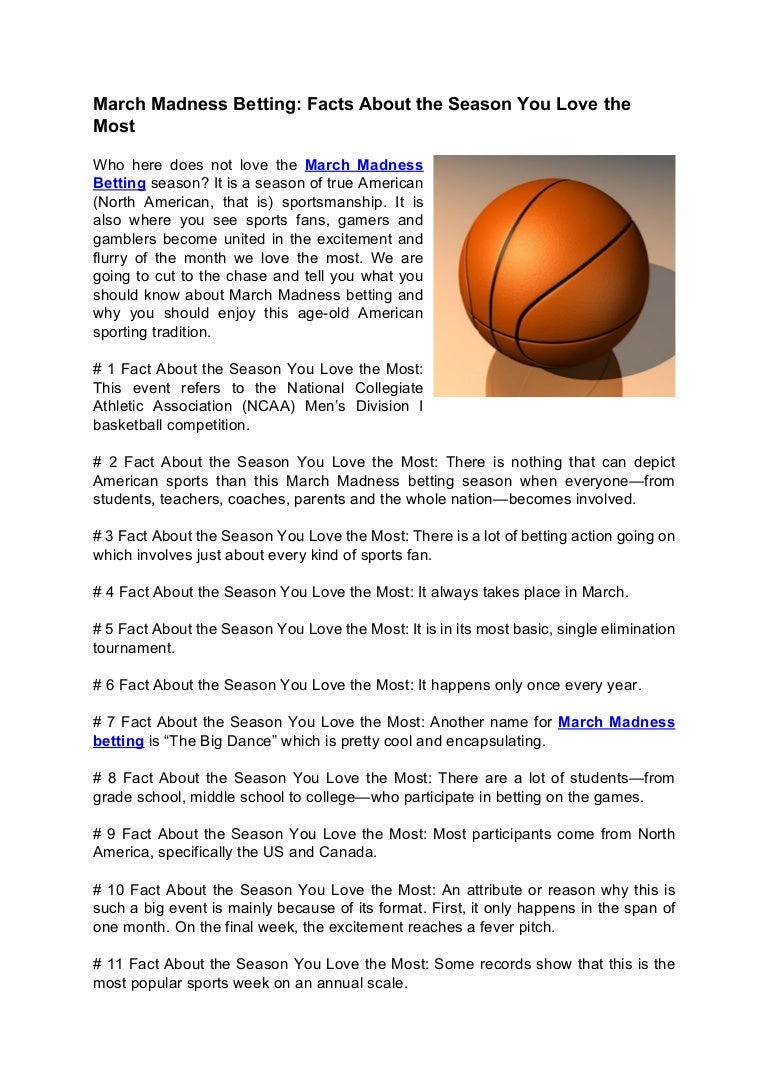 March Madness Betting Facts About The Season You Love The Most