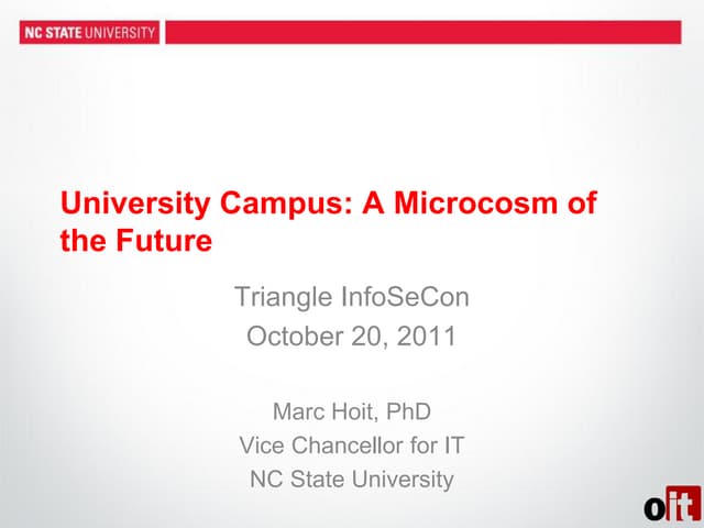 Marc hoit   University Campus - Microcosm of the future