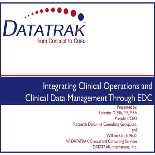 Integrating Clinical Operations and Clinical Data Management Through EDC