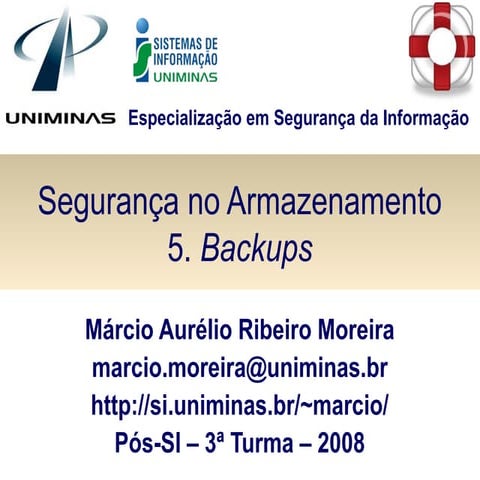 Segurança no Armazenamento: Backups