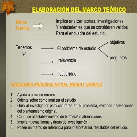 marco teorico de investigación investigación
