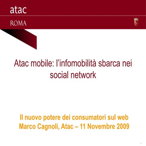 Marco Cagnoli - Il caso Atac mobile