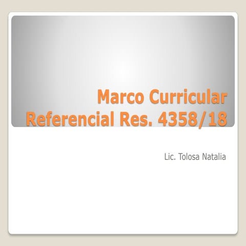 Marco Curricular Referencial
