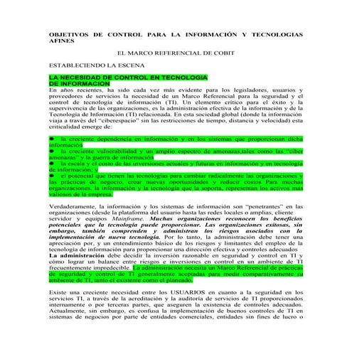 M A R C O  D E  R E F E R E N C I A  C O B I T