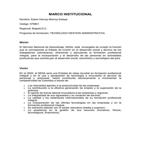 ACTIVIDAD MARCO INSTITUCIONAL