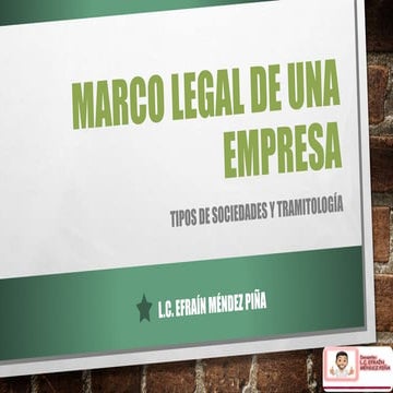 Marco legal de una empresa sociedades y tramitologia | PPTX
