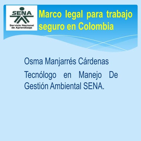 Marco legal para trabajo seguro en colombia