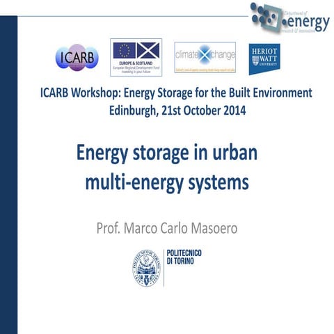 Energy storage in urban multi-energy systems | Marco Carlo Masoero