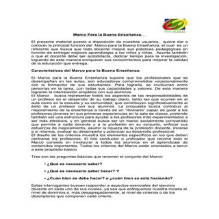 Marco para la buena enseñanza (extr...