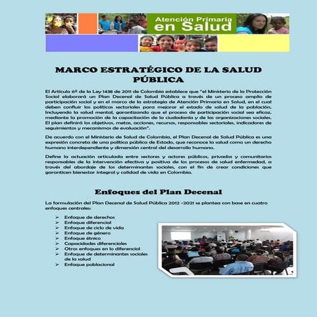 Marco Estratégico de la Salud Pública. 