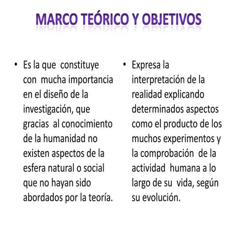 Marco TeóRico Y Objetivos