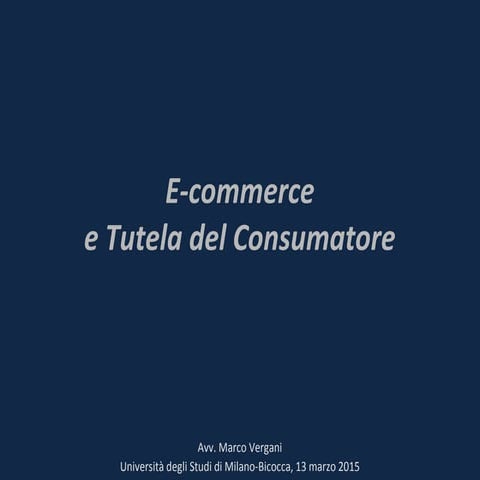 Marco Vergani, E-commerce