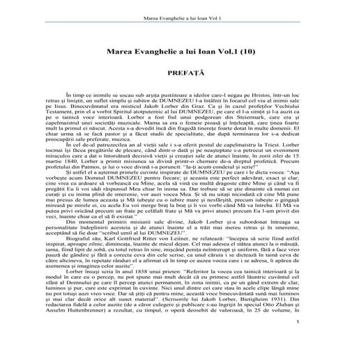 Marea Evanghelie a Lui Ioan - Vol 1 - Dicteu Divin Prin Jakob Lorber