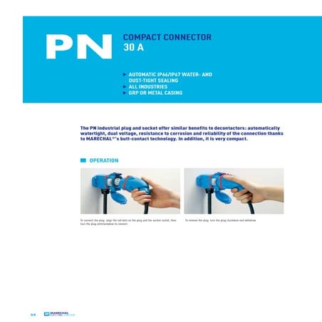 Marechal Industrial Plugs and Sockets - Marechal PN Compact Connector 30A