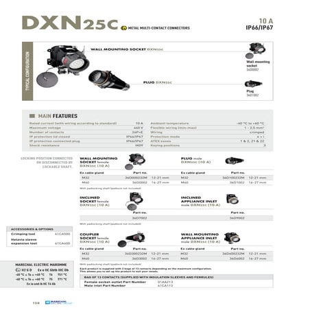 Marechal DXN25C Multi-Contact Connectors - Hazardous Area ATEX Explosion Proo...