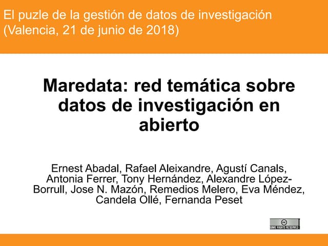 Ernest Abadal. Maredata 2018: presentacion