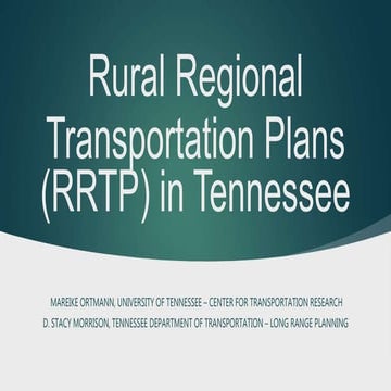 Rural Regional Transportation Plans (RRTP) in Tennessee | PPTX
