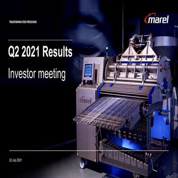 Marel Q2 2021 investor presentation