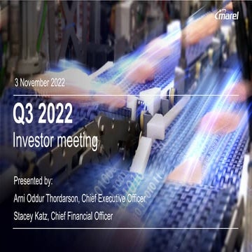 Marel Q3 2022 Investor Presentation