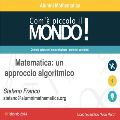 Matematica, un approccio algoritmico