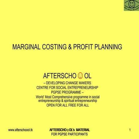 Marginal Costing & Profit Planning