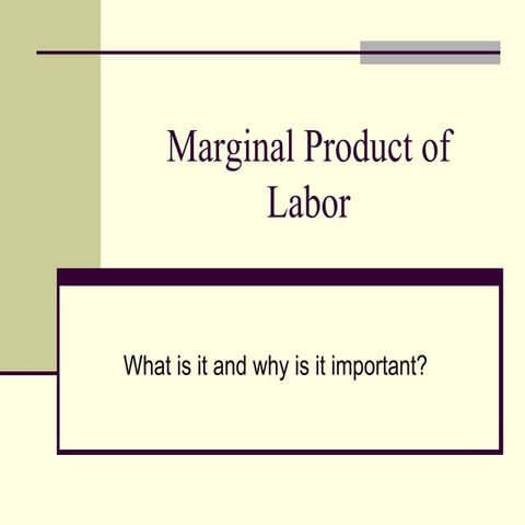 Marginal Product of Labor