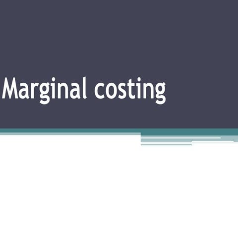 Marginal costing 