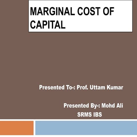 Marginal cost of capital (Ali)