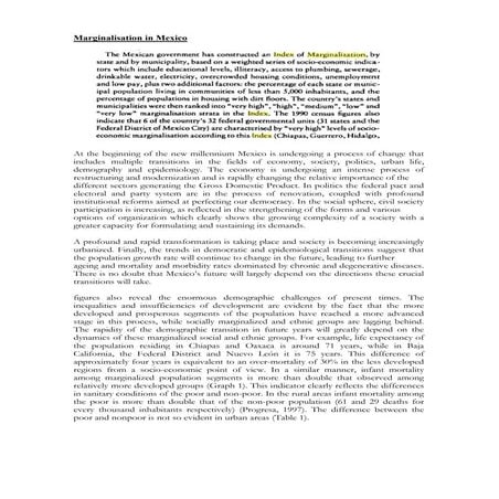 Marginalisation in mexico