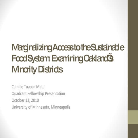 Marginalizing Access To The Sustainable Food System