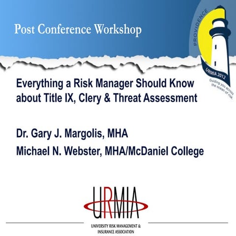 MHA URMIA Conference Presentation 2012