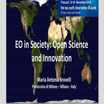 EO in Society: Open Science and Innovation