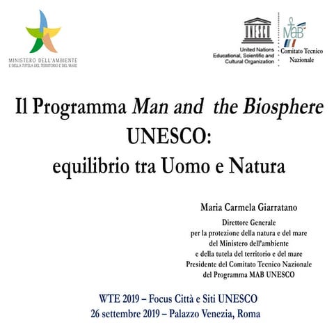 MARIA CARMELA GIARRATANO | MAB | Focus UNESCO | settembre 2019