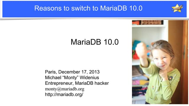 MariaDB 10.0 - SkySQL Paris Meetup