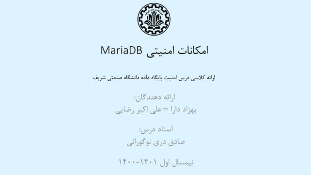 Introduction to MariaDb