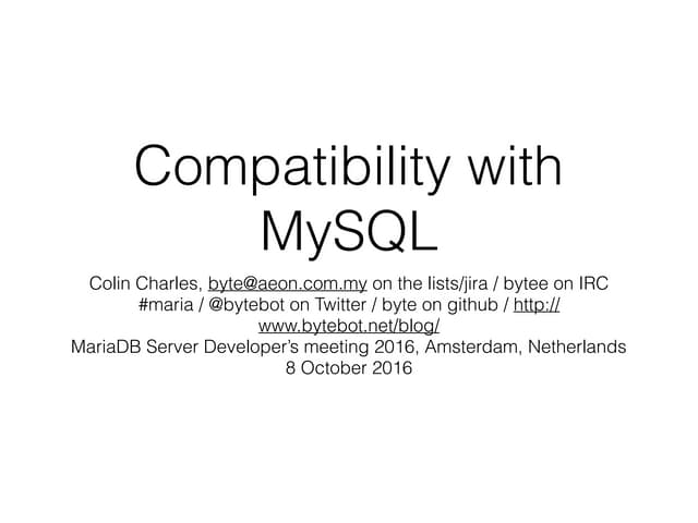 MariaDB Server Compatibility with MySQL