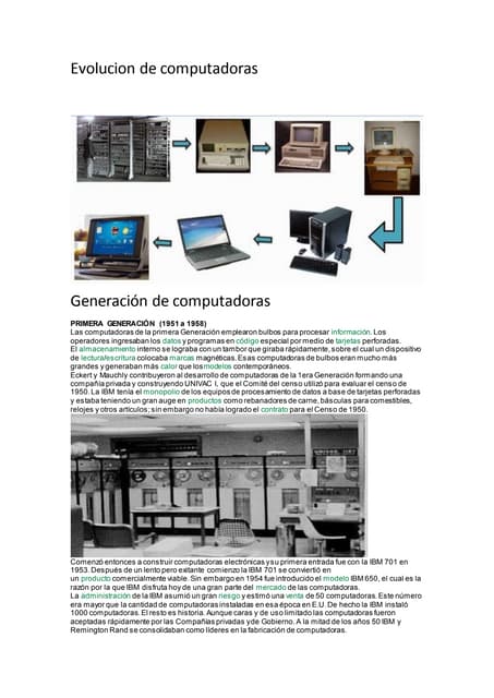Las generaciones de las computadoras | PDF