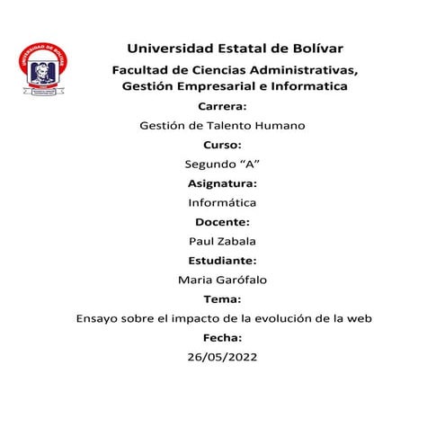 Ensayo sobre el impacto de la evolución de la web 