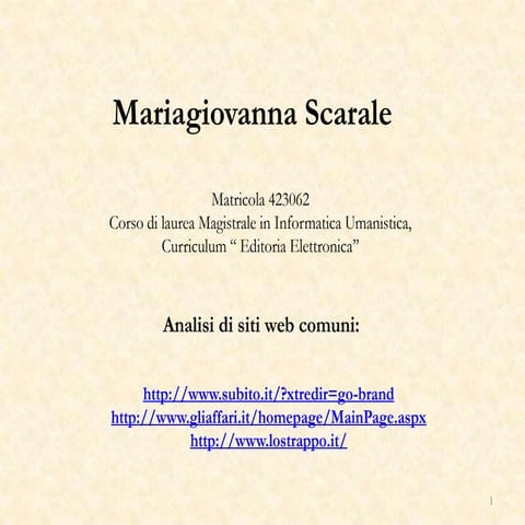 Il software MARIE (Progettazione interfacce e valutazione dell'usabilità)