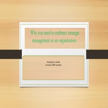 Maria gitah k.k. muadilu   why strategic management 