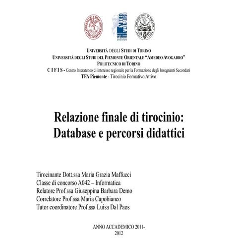 Maria Grazia maffucci   presentazione relazionefinale