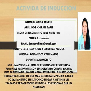 actividades de induccion