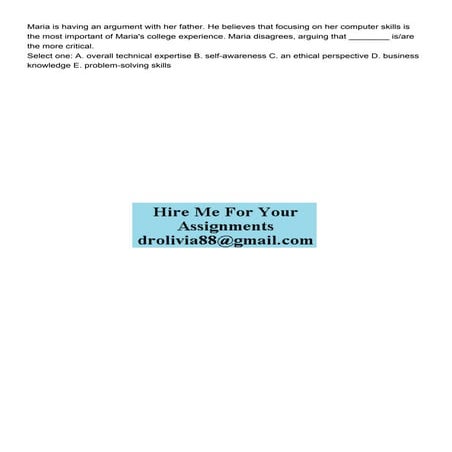 Maria is having an argument with her father He believes tha.pdf