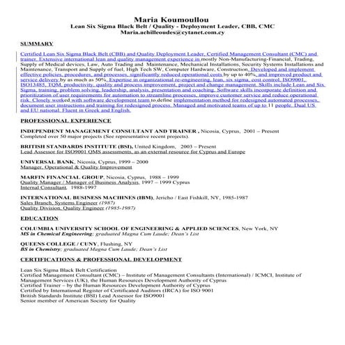 Maria Koumoullou   Resume