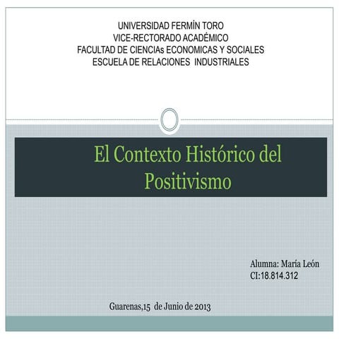 Maria  leon  presentación del positivismo