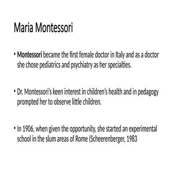 The core principles of the Montessori method emphasize respecting the child, ...
