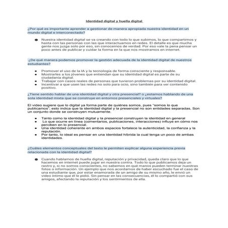 Identidad digital y huella digital . doc | DOCX