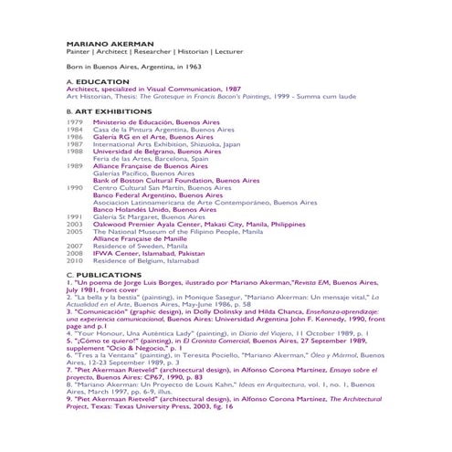 Mariano Akerman CV 2010