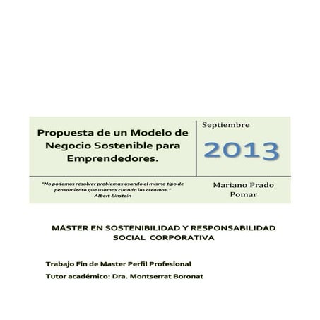 MODELO DE NEGOCIO SOSTENIBLE PARA EMPRENDEDORES | PDF