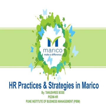 HR Practices and Strategies in Marico 